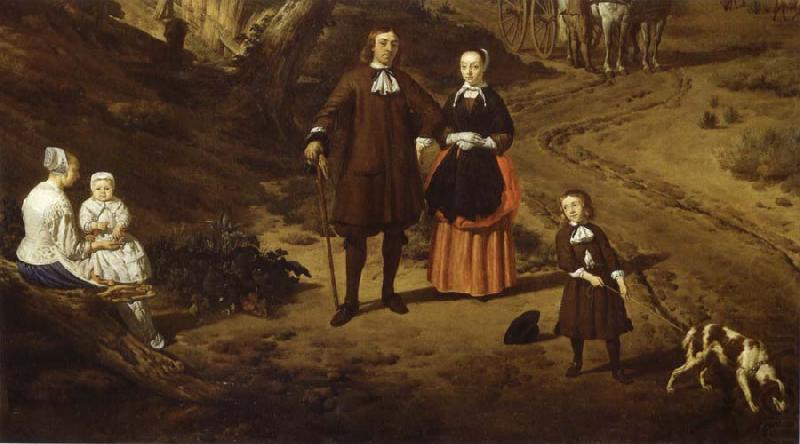 REMBRANDT Harmenszoon van Rijn Portrait of a couple with two children and a Nursemaid in a Landscape china oil painting image